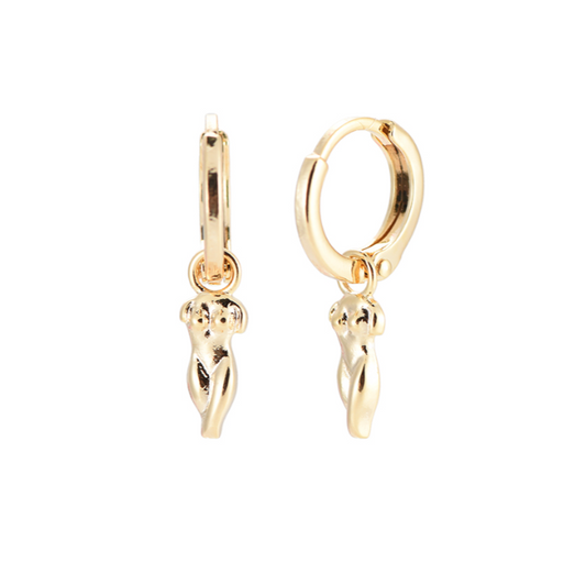 Small Sculpture Gold earrings