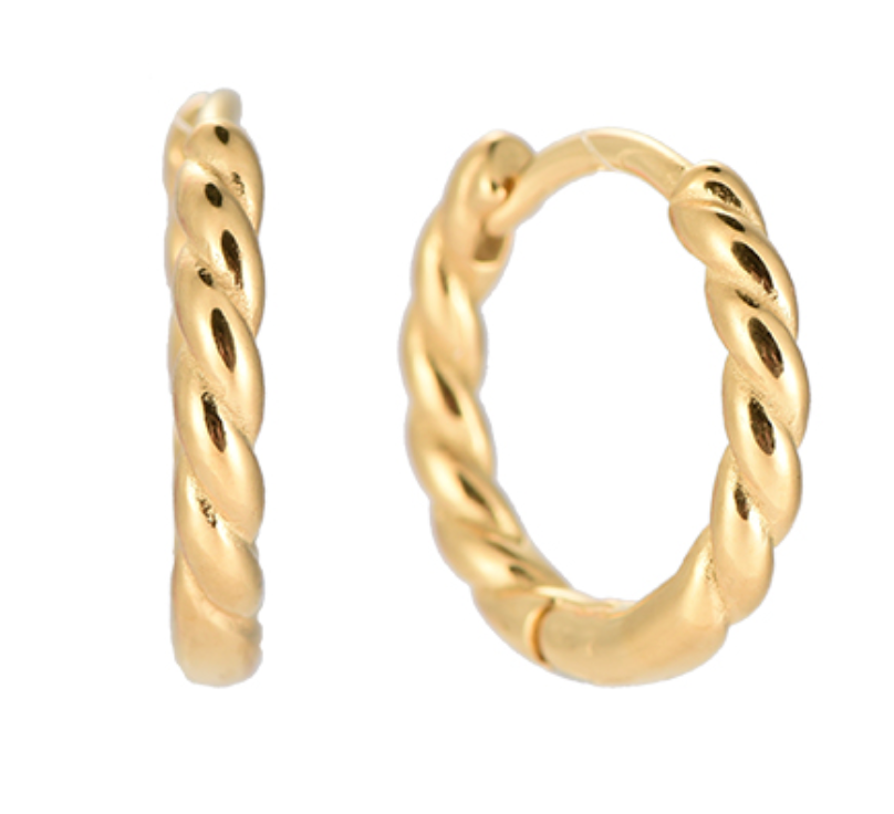 Twist Hoop 925 Gold earrings