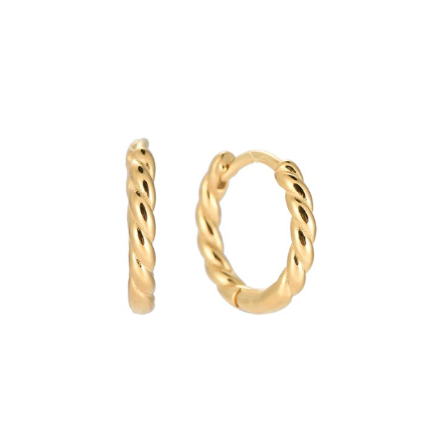 Twist Hoop 925 Gold earrings