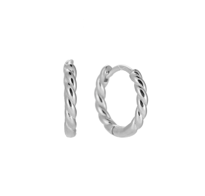 Twist Hoop 925 Silver earring